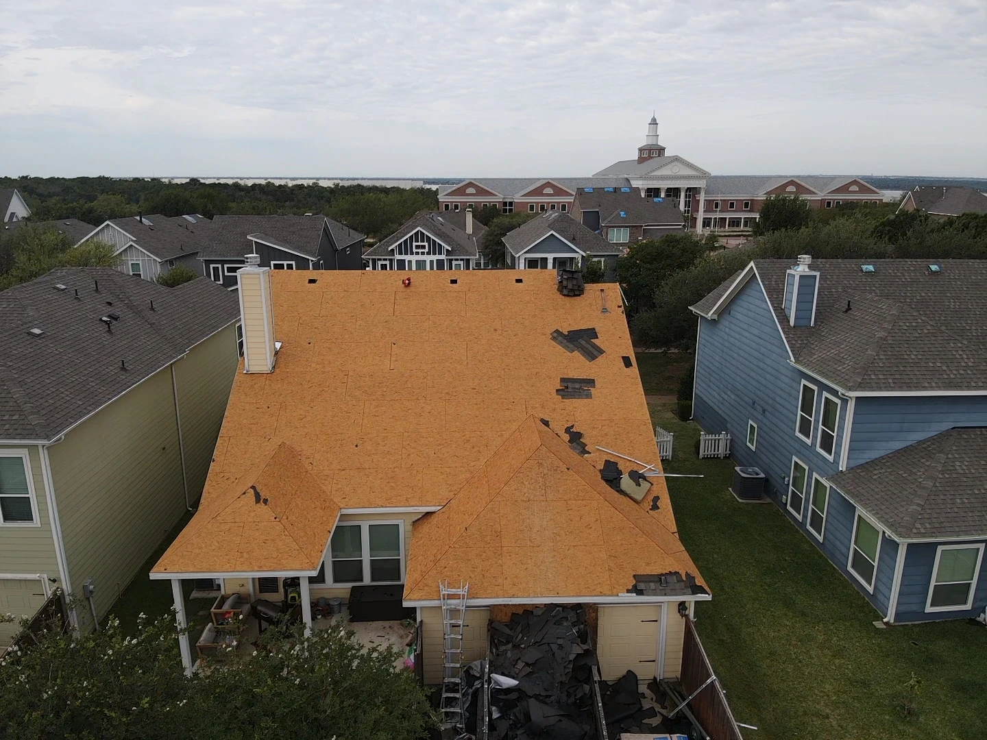 Roof replacement Arlington TX in progress